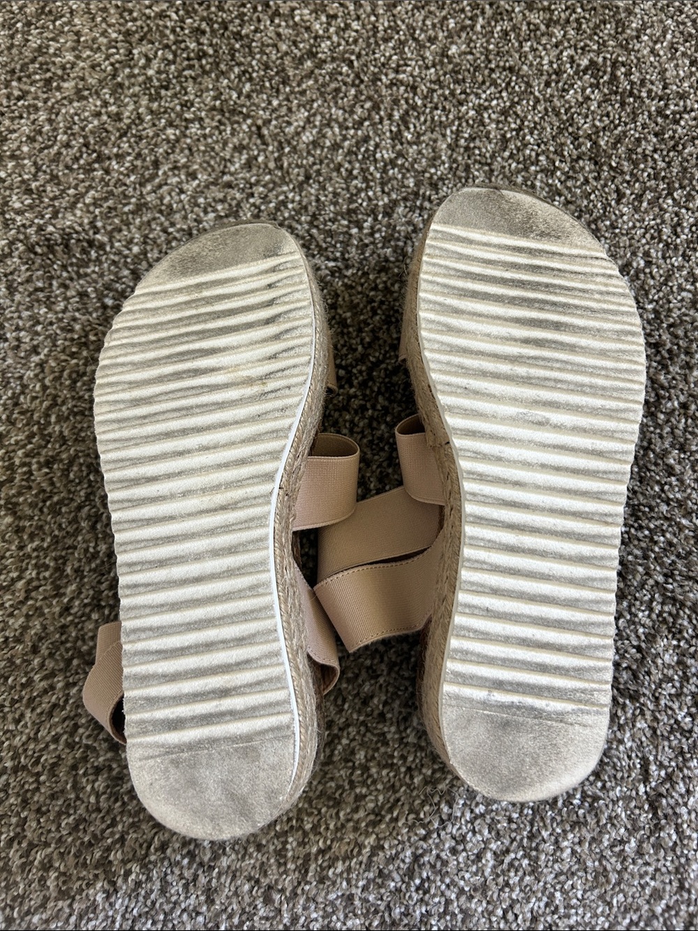 Steve Madden Womens Neutral Elastic Strap Platform Sandals - Nude - Picture 4 of 5